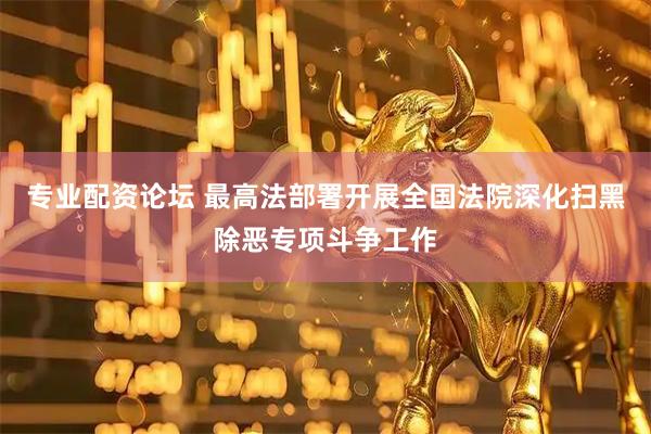 专业配资论坛 最高法部署开展全国法院深化扫黑除恶专项斗争工作